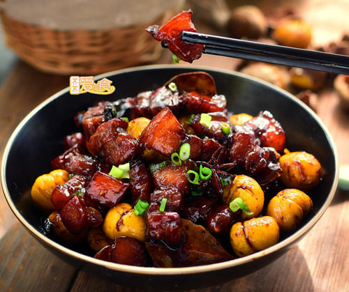 正宗的板栗红烧肉1